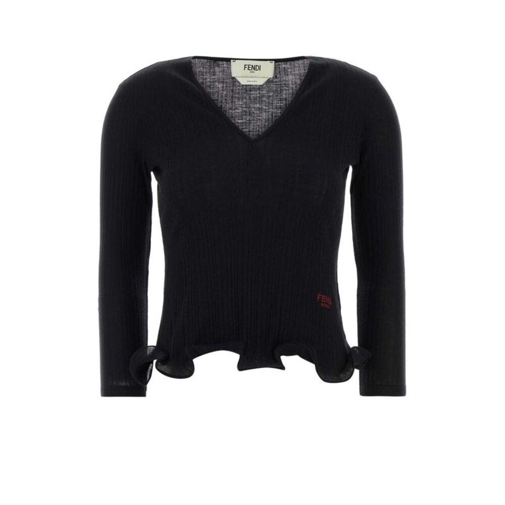 Fendi Women Black Wool Top